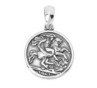 VOYADE S925 Sterling Silver Roman Knight Pendant, Vintage Fashion Versatile Sterling Silver Pendant Necklace,Silver,Pendant + Chain 50cm