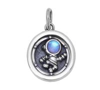VOYADE S925 Sterling Silver Spaceman Pendant, Men's And Women's Personalized Fashionable And Versatile Sterling Silver Pendant Necklace,Silver,Pendant + Chain 60cm