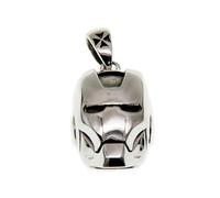 VOYADE S925 Sterling Silver Steel Mech Helmet Pendant, Men's Creative Fashionable And Versatile Sterling Silver Pendant Necklace,Silver,Pendant + Chain 65cm