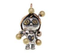 VOYADE S925 Sterling Silver Witch Dou Tie Heart Doll Pendant, Vintage Fashion Versatile Sterling Silver Pendant Necklace,Silver,Pendant + Chain 70cm