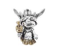 VOYADE S925 Sterling Silver Witch Tease Doll Pendant, Vintage Personalized Fashionable And Versatile Sterling Silver Pendant Necklace,Silver,Pendant + Chain 70cm