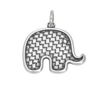 VOYADE S925 Sterling Silver Woven Elephant Pendant, Vintage Fashion Versatile Sterling Silver Pendant Necklace,Silver,Pendant + Chain 70cm