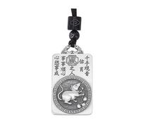 VOYADE S925 Sterling Silver Zodiac Eight Fatal Buddha Pendant, Retro Fashion Versatile Sterling Silver Pendant Necklace for Men And Women,Silver,Pendant + Chain 60cm