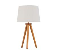 Voyage - Dark Oak Table Lamp or Bedside Light with Natural Linen Shade First Choice Lighting Brown One Size