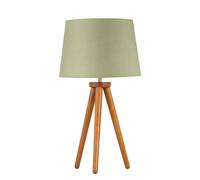 Voyage - Dark Oak Table Lamp or Bedside Light with Sage Green Shade First Choice Lighting Brown One Size