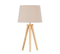 Voyage - Light Oak Table Lamp or Bedside Light with Natural Shade First Choice Lighting Brown One Size