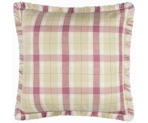 Voyage Maison Arrochar Outdoor Polyester Filled Cushion - Classic Tartan Water-Resistant Cotton Linen Fringed Decorative Pillow (Elderberry - 50cm x 50cm)