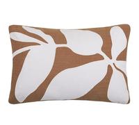 Voyage Maison Aspin Feather Filled Cushion - 100% Cotton Abstract Leaf Appliqué Decorative Pillow (Cinnamon - 40x60cm)