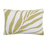 Voyage Maison Bamboo Feather Filled Cushion - 100% Cotton Abstract Leaf Appliqué Decorative Pillow (Mustard - 40x60cm)