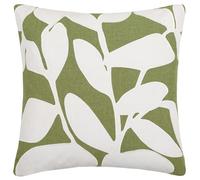 Voyage Maison Birch Cushion - 100% Cotton Abstract Leaf Appliqué Decorative Pillow (Grass - 50x50cm)