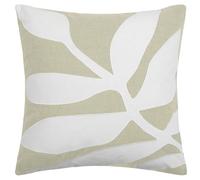 Voyage Maison Bodhi Feather Filled Cushion - 100% Cotton Abstract Leaf Appliqué Decorative Pillow (Quartz - 50x50cm)