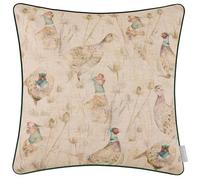 Voyage Maison Bowmont Pheasant Feather Filled Cushion - Piped Hand-Painted Linen Cotton Blend British Countryside Heritage (Multicolour - 50x50cm)