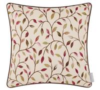 Voyage Maison Cervino Feather Filled Cushion - Floral Woven Jacquard Textured Heritage Luxury Country Décor (Damson - 43x43cm)