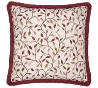 Voyage Maison Cervino Feather Filled Cushion - Floral Woven Jacquard Textured Heritage Luxury Country Décor (Damson - 50x50cm)