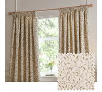 Voyage Maison Cervino Jacquard Pencil Pleat Curtain Pair in Green | Size: 168 cm width x 183 cm drop Voyage Maison Green 168 cm width x 183 cm drop