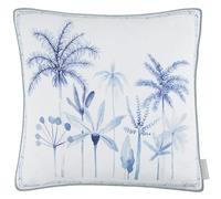 Voyage Maison Cozzo Feather Filled Cushion - Watercolour Palm Tree Coastal Blue Piped Trim Decor (Cobalt - 50x50cm)