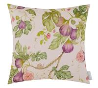 Voyage Maison Fig Gardens Feather Filled Cushion - Spring Botanical Watercolour Cotton Blend Striped Back (Multicolour - 43x43cm)