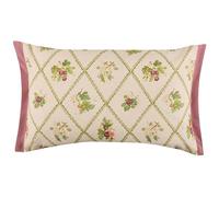 Voyage Maison Fig Trellis Outdoor Cushion - Water-Resistant UV-Protected Fruit Watercolour with Gingham Reverse (Purple - 40x60cm)