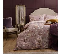 Voyage Maison Floella Duvet Cover Set - 100% Cotton Reversible Floral Damask Bedding (Purple - Super King)