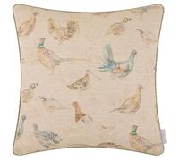Voyage Maison Game Birds Feather Filled Cushion - Piped Hand-Painted Linen Blend British Countryside Luxury (Multicolour - 50x50cm)
