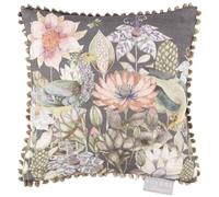Voyage Maison Garuda Cushion Cover - Loop Edge Trim Floral Birds Decorative Case (Amethyst - 30x30cm)