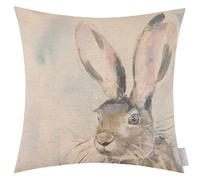 Voyage Maison Harriet Hare Feather Filled Cushion - Hand-Painted Watercolour Linen Blend Heritage Collection Luxury Home Decor (Multicolour - 50x50cm)