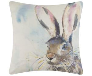 Voyage Maison Harriet Hare Outdoor Cushion Cover - WaterResistant British Wildlife Watercolour Design Case (Multicolour - 43x43cm)