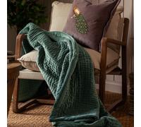 Voyage Maison Haze 100% Cotton Velvet Quilted Throw in Cobalt | Size: 140 cm x 200 cm Voyage Maison Cobalt 140 cm x 200 cm