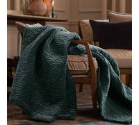 Voyage Maison Haze 100% Cotton Velvet Quilted Throw in Pale Blue | Size: 140 cm x 200 cm Voyage Maison Pale Blue 140 cm x 200 cm