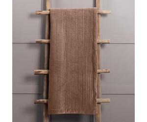Voyage Maison Haze Throw - Velvet Hand-Quilted Designer Soft Luxury (Coral - 140X220cm)
