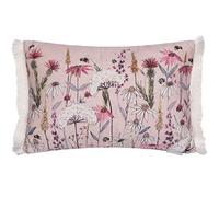 Voyage Maison Hermione Feather Filled Cushion - Fringed Nature Inspired Bee Floral Watercolour British Design (Blush - 40x60cm)