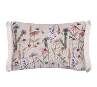 Voyage Maison Hermione Floral Fringed Cushion in Natural | Size: 40 cm x 60 cm Voyage Maison Natural 40 cm x 60 cm