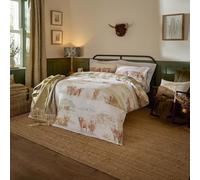 Voyage Maison Highland Cattle Duvet Cover Set - Highland Cow Reversible 100% Tumbled Cotton Bedding (Multicolour - King)