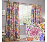 Voyage Maison Idalia Fully Lined 100% Cotton Pencil Pleat Curtain Pair | Size: 117 cm width x 183 cm drop Voyage Maison Multicolor 117 cm width x 183 cm drop