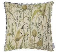Voyage Maison Lydiard Feather Filled Cushion - Watercolour Meadow Floral Cotton-Linen Blend Country Style (Linen - 50x50cm)