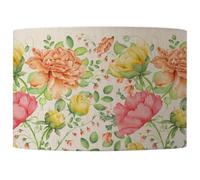 Voyage Maison Maisie Eva Lamp Shade (Orange - 22x37x37cm) | Large Scale Peonies Expressive Foliage Vibrant Watercolour Modern Country Palette Hand Rolled Edges
