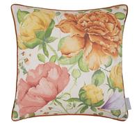 Voyage Maison Maisie Feather Filled Cushion - Country Style Watercolour Peony Floral Print (Sand - 50x50cm)