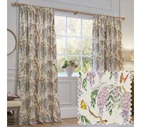 Voyage Maison Mariposa Fully Lined 100% Cotton Pencil Pleat Curtain Pair | Size: 229 cm width x 137 cm drop Voyage Maison Multicolor 229 cm width x 137 cm drop