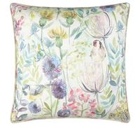 Voyage Maison Morning Chorus Outdoor Polyester Filled Cushion - Floral Tartan Water Resistant Decorative Pillow (Elderberry - 45x45cm)