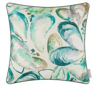 Voyage Maison Mussel Shells Feather Filled Cushion - Coastal Watercolour Printed Cotton Piped Linen Blend Décor (Marine - 50x50cm)