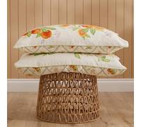Voyage Maison Peach Harvest Pillowcase Pair - 100% Cotton Sateen Botanical Floral Fruit (Orange)