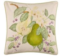 Voyage Maison Pear Orchard Outdoor Cushion - Water-Resistant UV-Protected Fruit Watercolour with Striped Reverse (Green - 43x43cm)