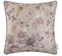 Voyage Maison Sybil Feather Filled Cushion - Botanical Watercolour Floral Bird Luxury Décor (Hyacinth - 50x50cm)