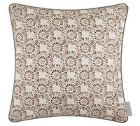 Voyage Maison Vali Feather Filled Cushion - Geometric Watercolour Block Print Cotton Luxury Décor (Stone - 43x43cm)