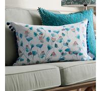Voyage Maison Voyage Cala Printed Pom Pom Feather Filled Cushion, Marine, 40 X 60Cm