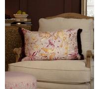 Voyage Maison Voyage Floella Printed Ruche Fringe Feather Filled Cushion, Primrose, 40 X 60Cm