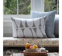 Voyage Maison Voyage Guava Embroidered Feather Cushion, Steel, 40 X 60Cm