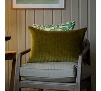 Voyage Maison Voyage Haze Embroidered Feather Filled Cushion, Olive, 40 X 60Cm