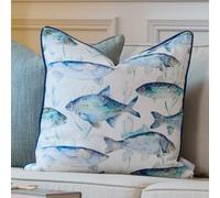 Voyage Maison Voyage Ives Waters Printed Piped Feather Filled Cushion, Cobalt, 50 X 50Cm