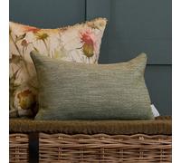 Voyage Maison Voyage Jedburgh Textured Woven Rectangular Feather Filled Cushion, Sage, 30 X 50Cm